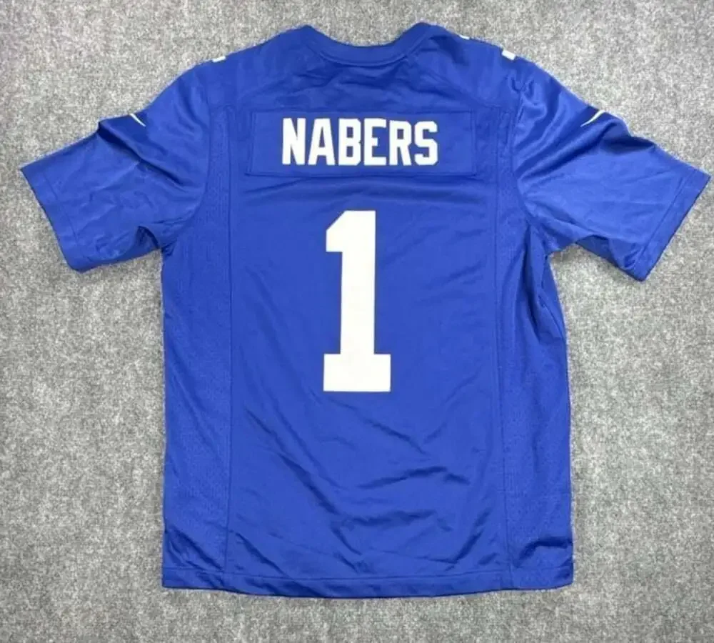 Nike Malik Nabers New York Giants #1 Royal Blue Football Jersey Medium NWT
